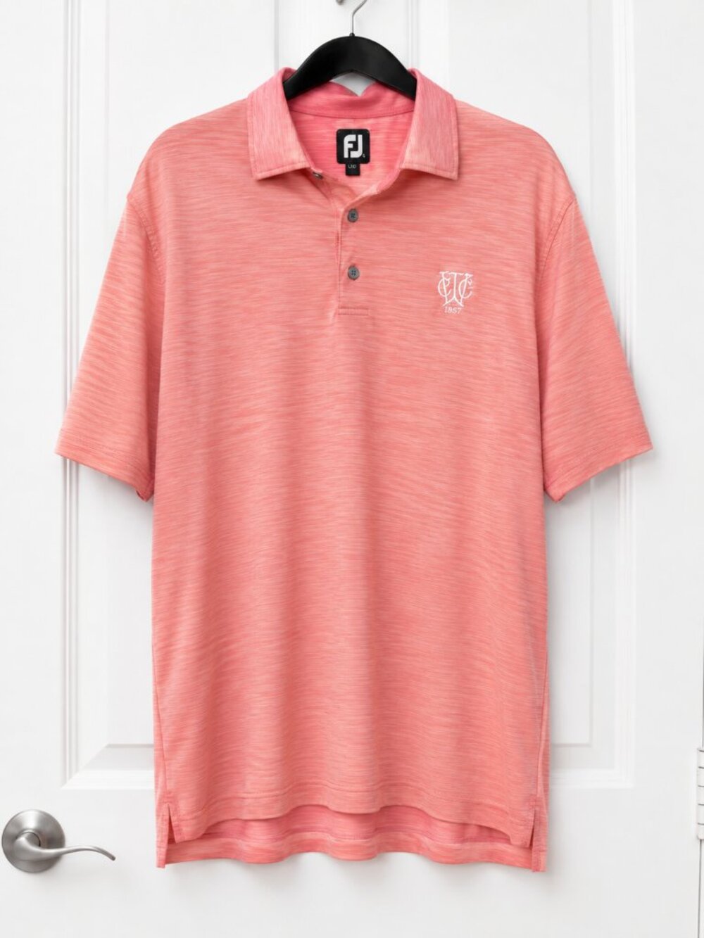 FootJoy FJ Golf Polo Men’s L Coral Pink Performance Stretch TC 1897